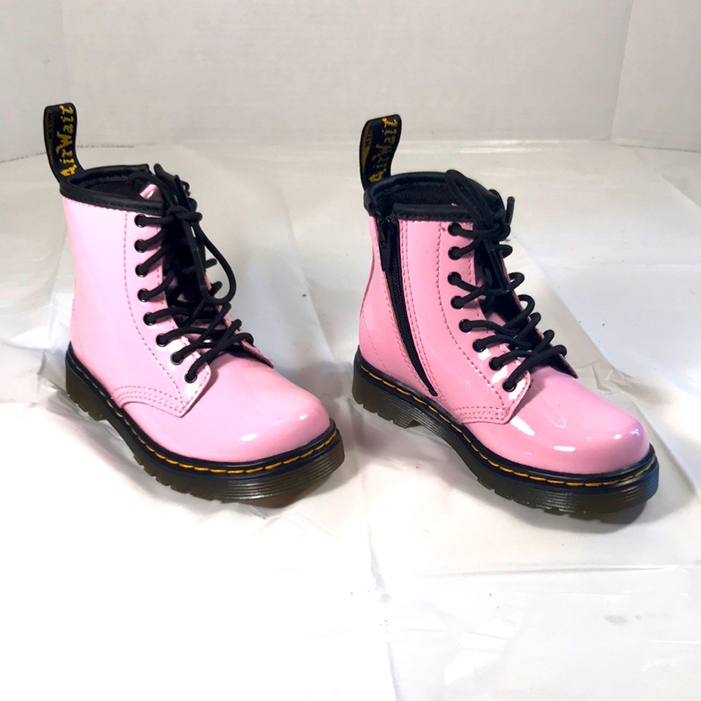 Dr. Martens Kids Glossy Pink Boots